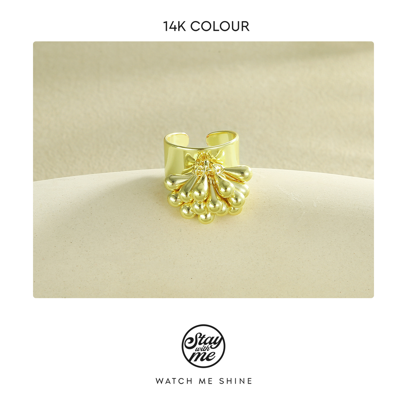 STAY WITH ME 铜合金戒指 小众设计k0488戒指