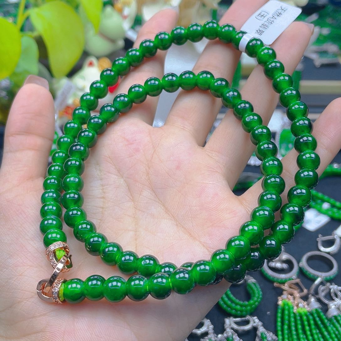 翡翠颈饰未镶嵌花*天然A货翡翠卡8