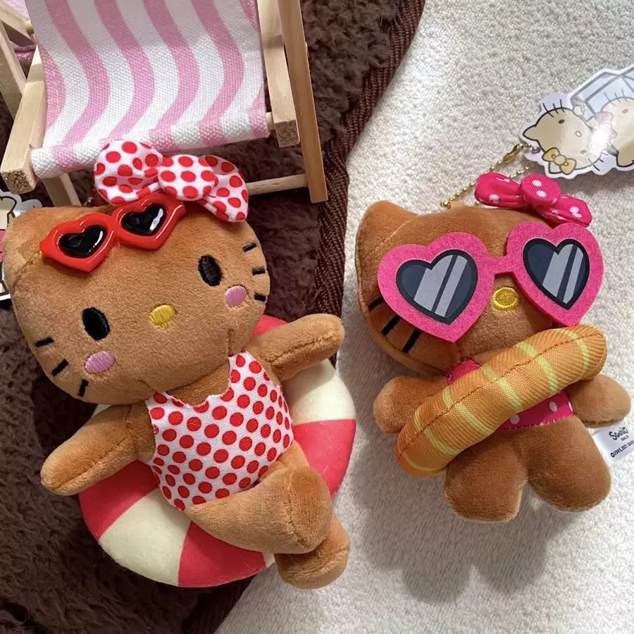 【宝藏库】夏威夷泳圈墨镜黑皮kitty挂件