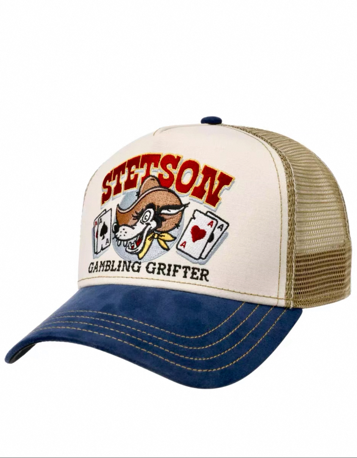 扑克狼美式风格卡车司机帽男女同款棒球帽四季网帽斯坦森帽子