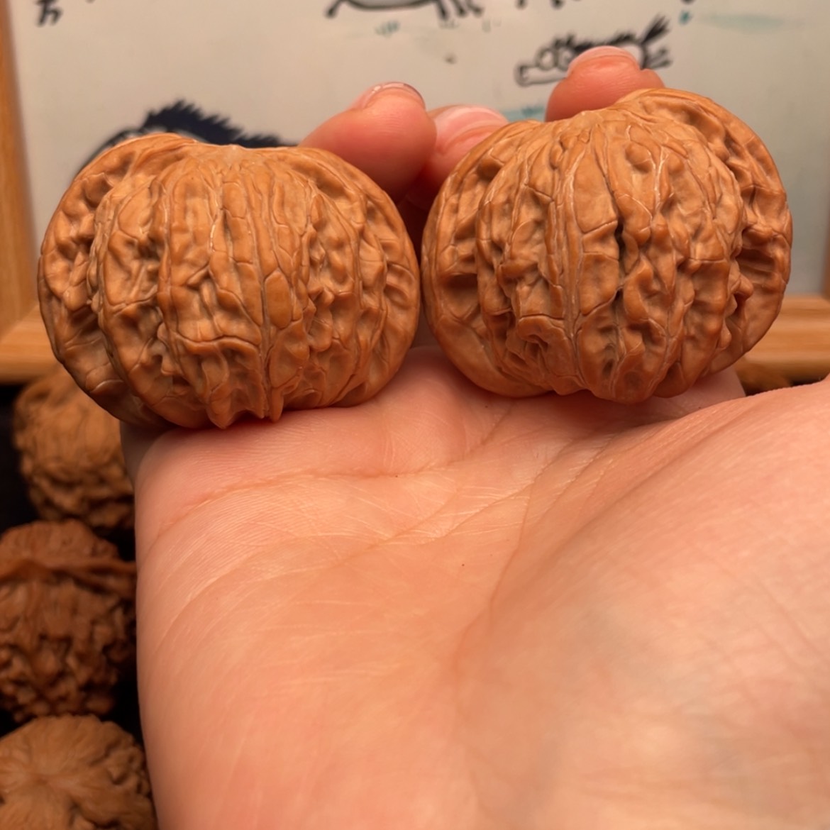 【闪购商品】文玩核桃把件45全品蝴蝶磨