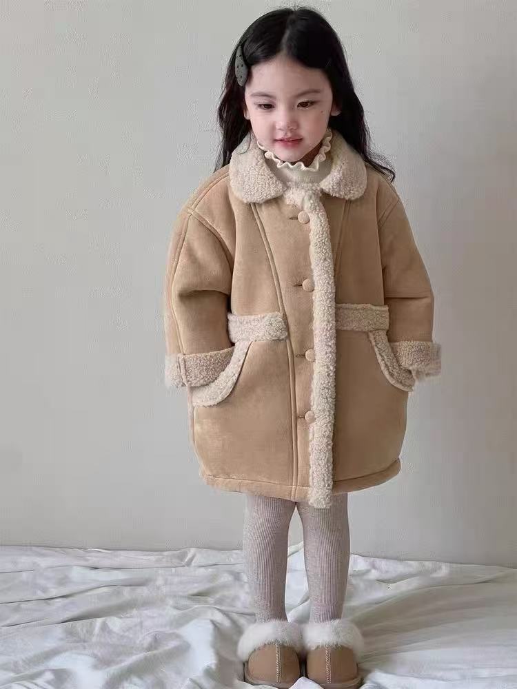 【D2】波妞加厚皮毛一体外套童装