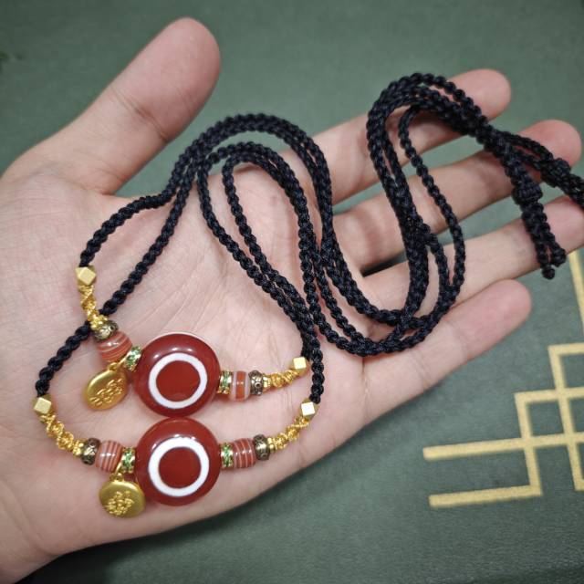 【曹美丽精选】H13071-玛瑙DIY脖挂（羊板眼）-多样性发其一