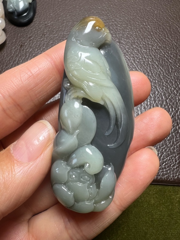 新疆和田玉手工雕刻挂件喜事连连