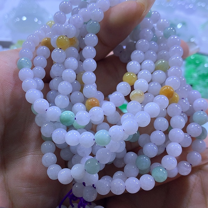 颈饰未镶嵌翡翠天然翡翠A货珠链多样性发货发其一