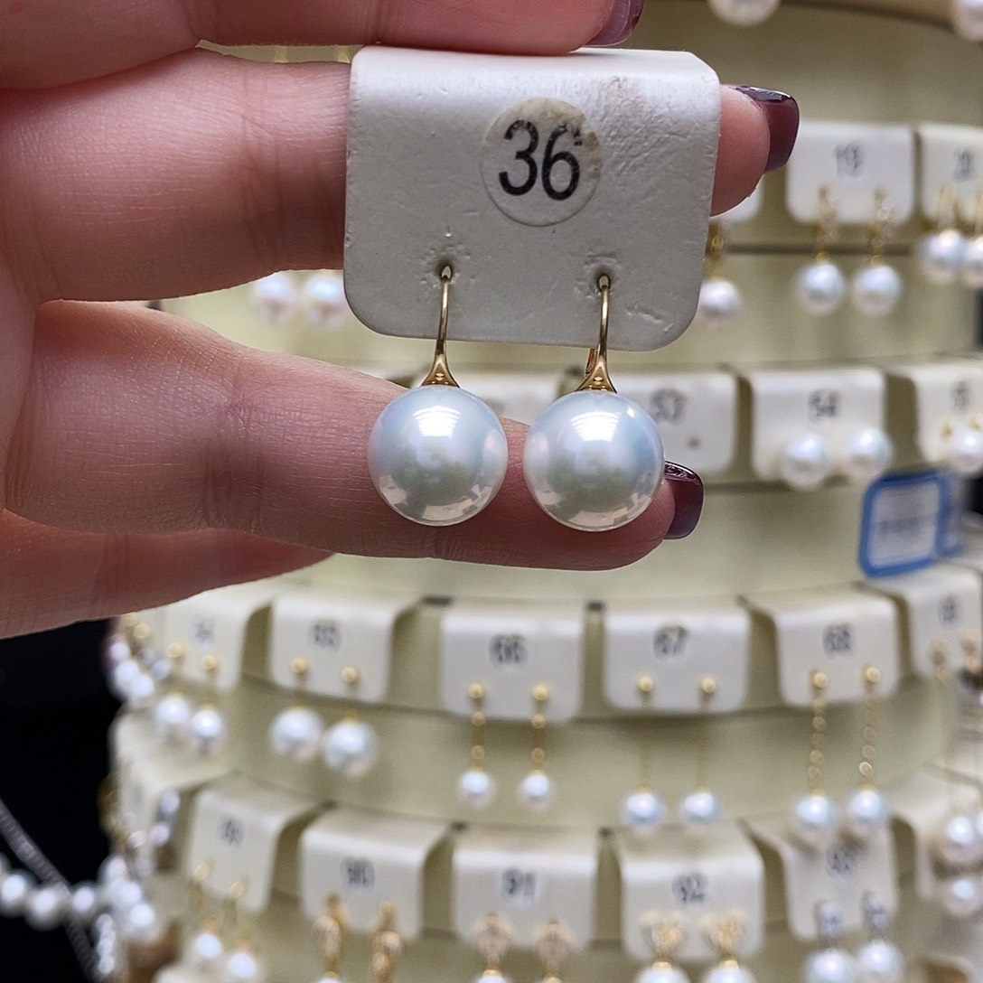 淡水珍珠耳饰18K金镶嵌