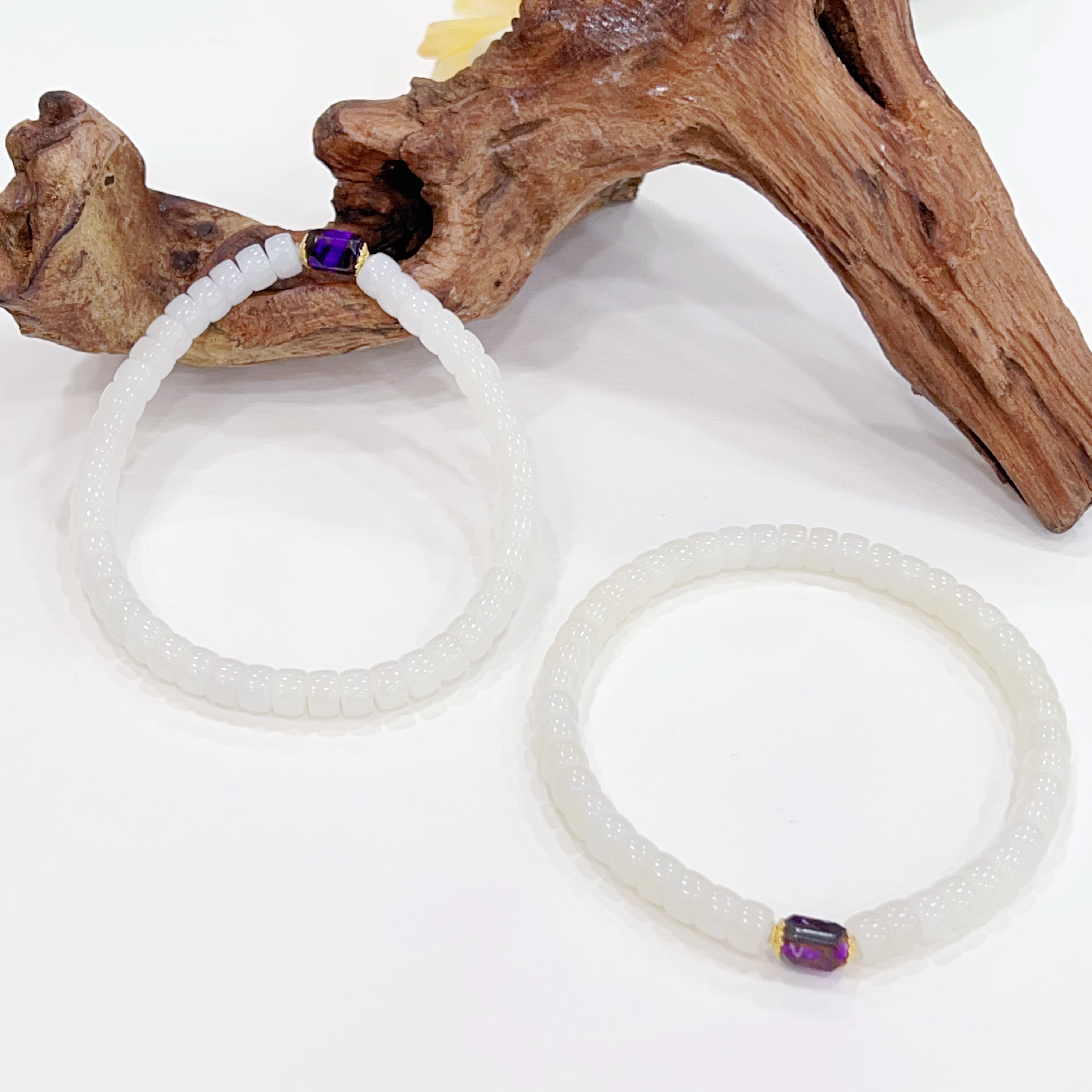 【小宝珠宝】22 S73537-和田玉DIY单圈手串-多样性发一件-6mm