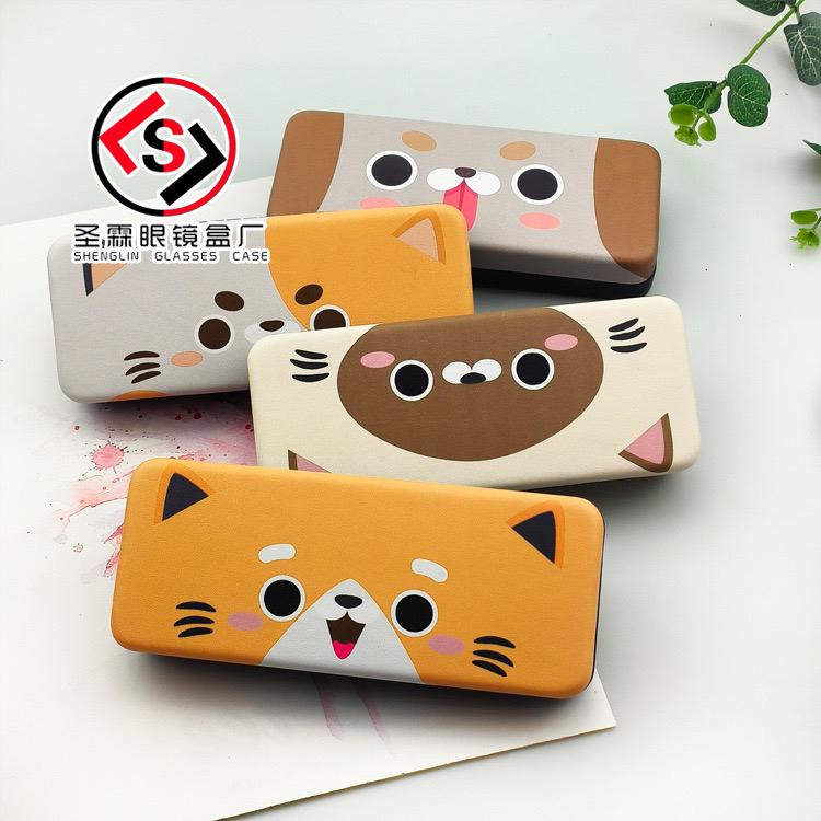 大眼猫猫眼镜盒可爱便携抗压铁盒男女卡通铁盒近视老花学生镜logo