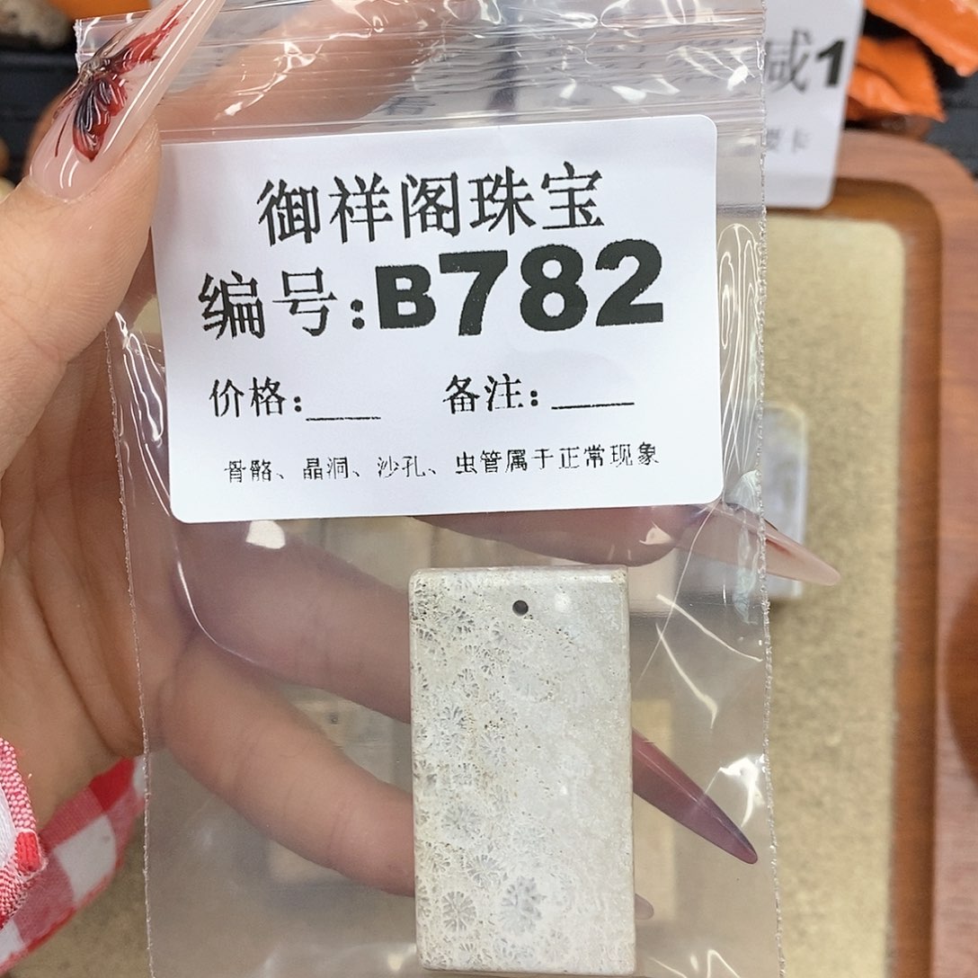 硅化珊瑚（珊瑚玉）颈饰未镶嵌轻*