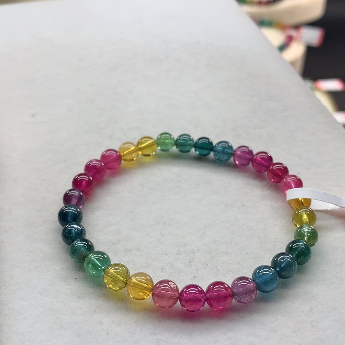 【闪购商品】未镶嵌手链碧玺彩虹色标单圈6.2