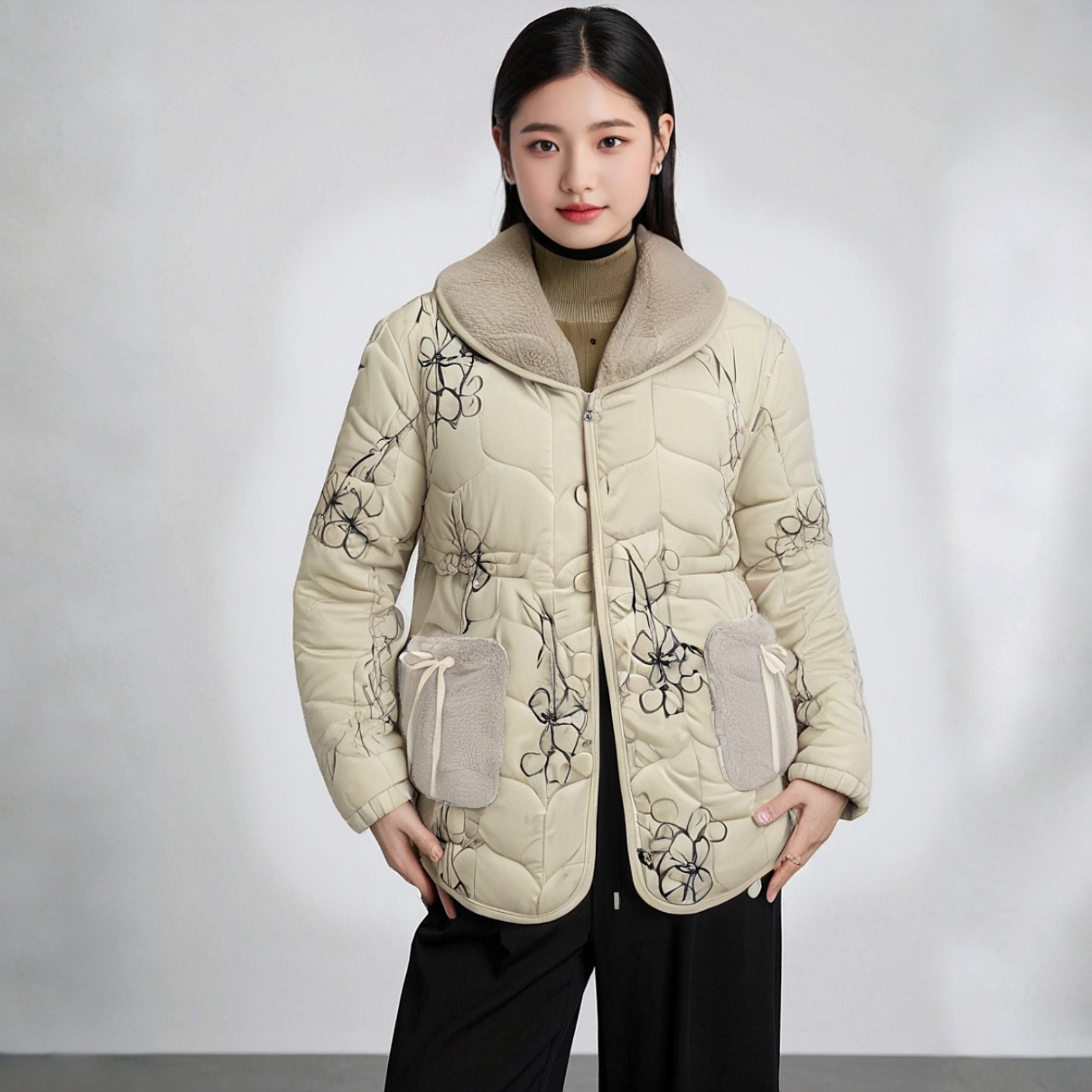 （宏源E家）冬季加厚保暖可爱俏皮减龄修身家居服睡衣套装S702