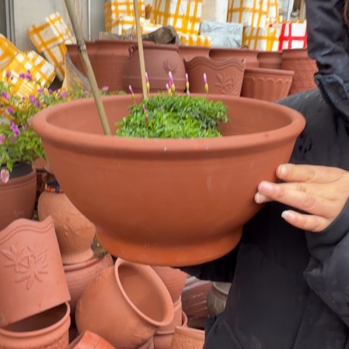 花盆紫砂口30高16宜兴紫砂粗糙正常