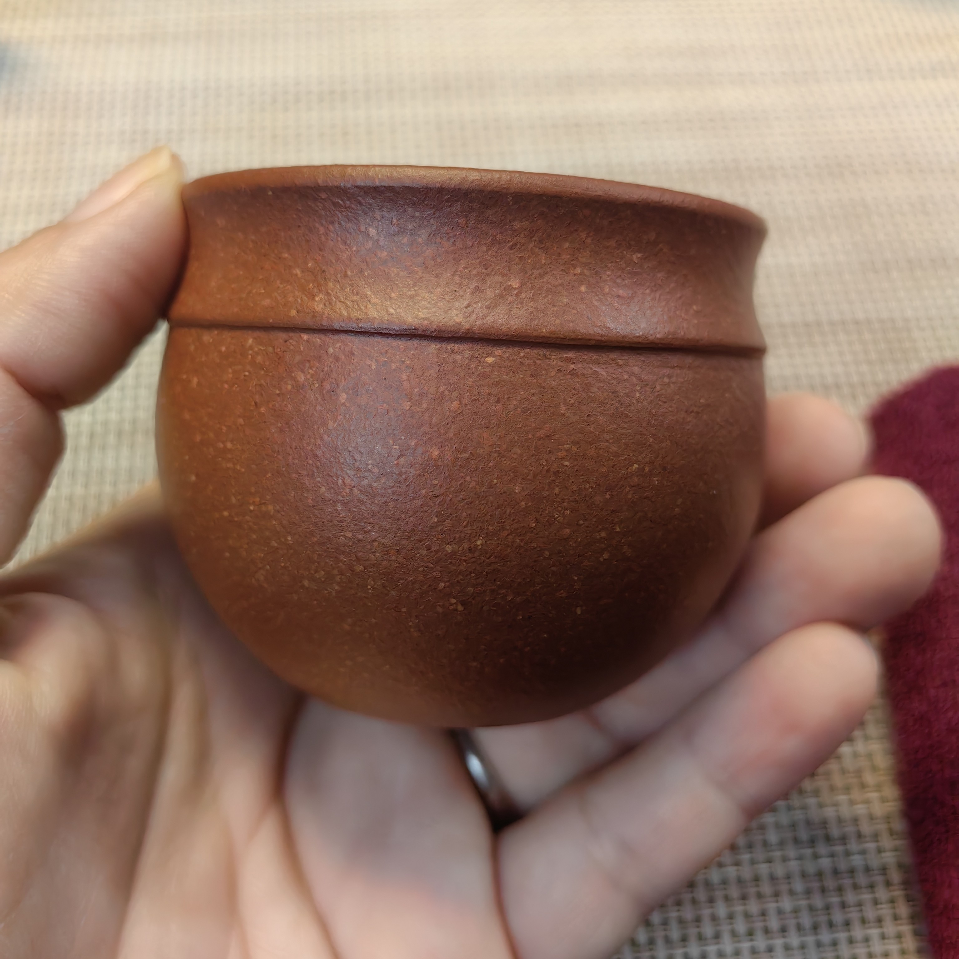 宜兴原矿红降坡小品杯子80cc