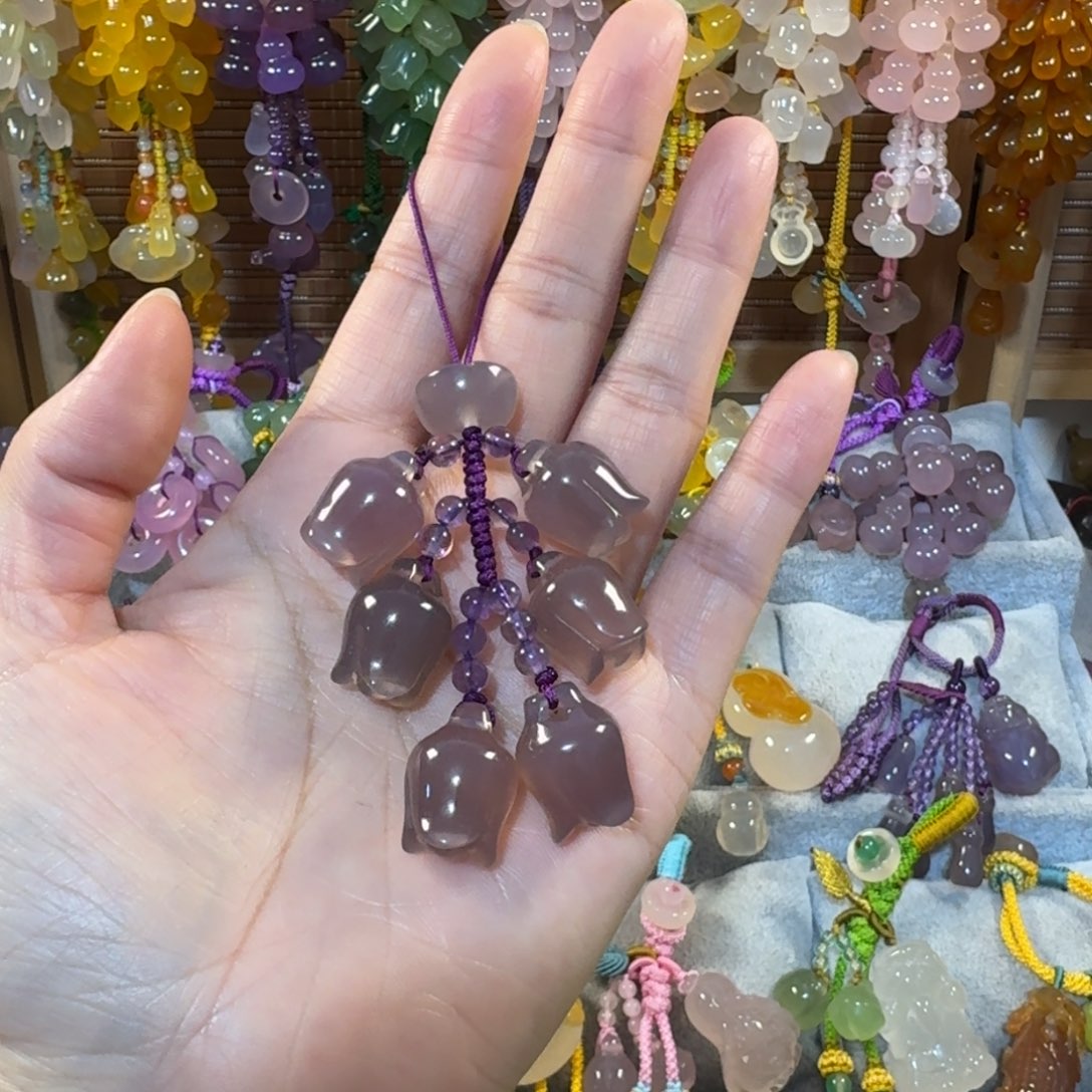 肥***猫玛瑙/玉髓未镶嵌手机挂件