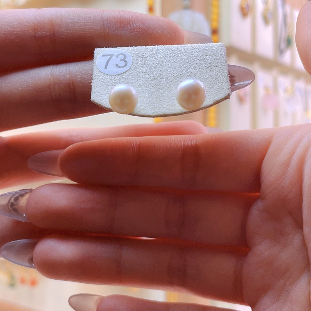 淡水珍珠耳饰银S925镶嵌