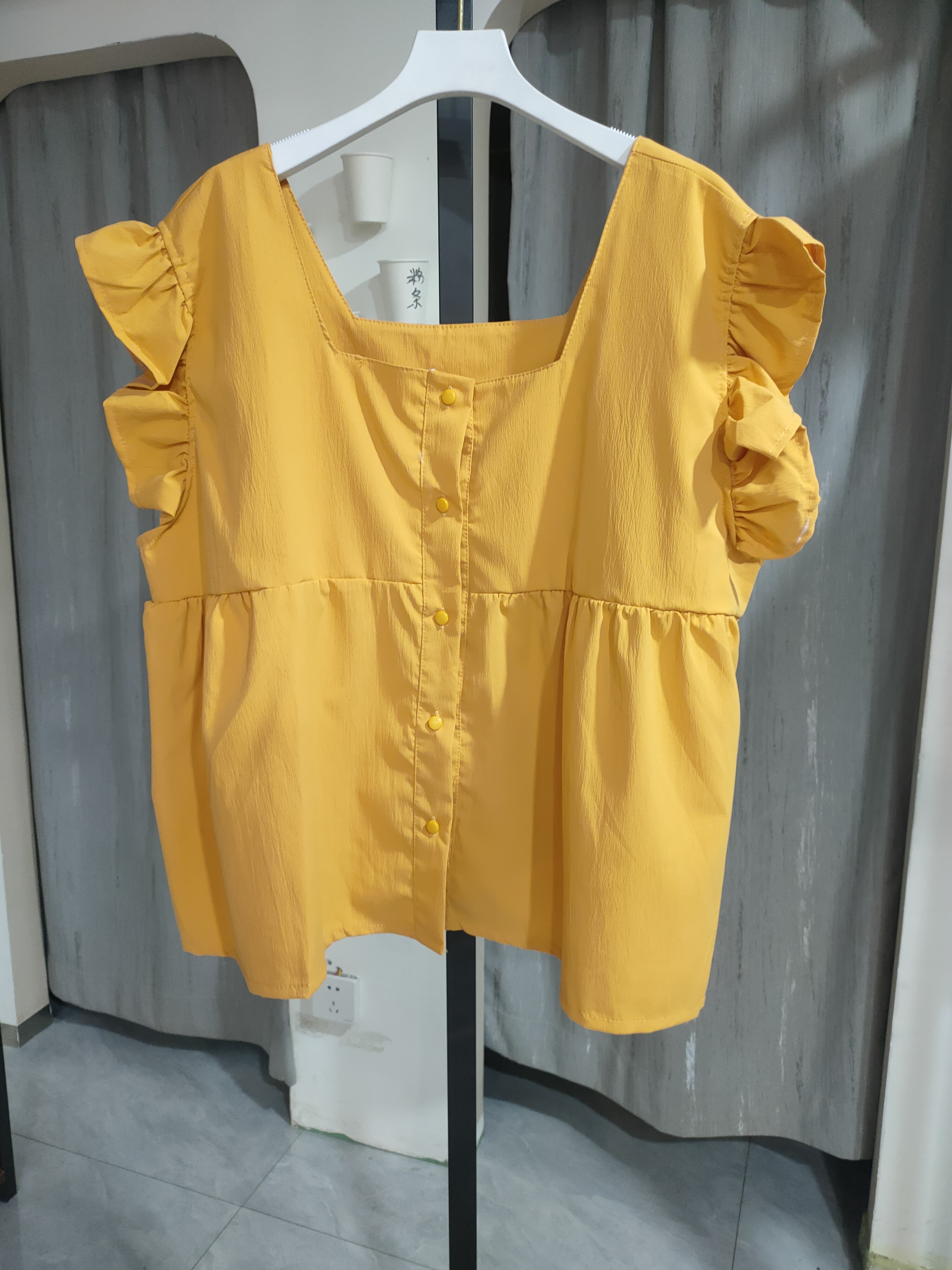 549方领露锁骨宽松无袖衬衣（150斤可穿）默认微瑕无运费险