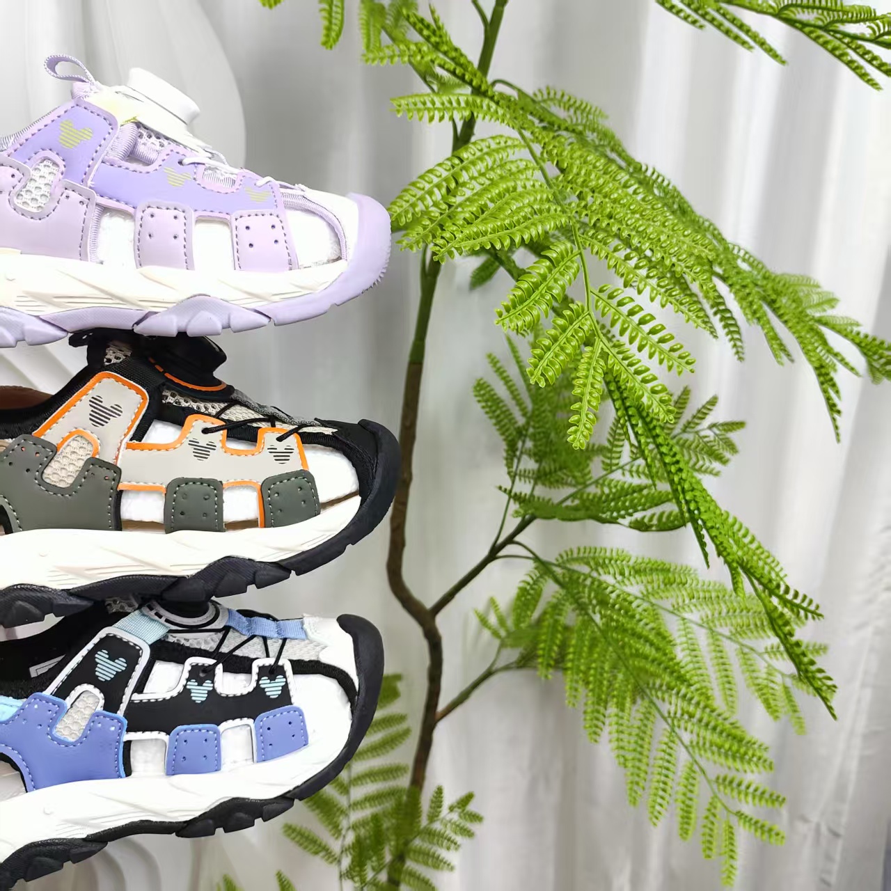 【004】夏季凉鞋新款透气镂空儿童包头中大童软底沙滩鞋D