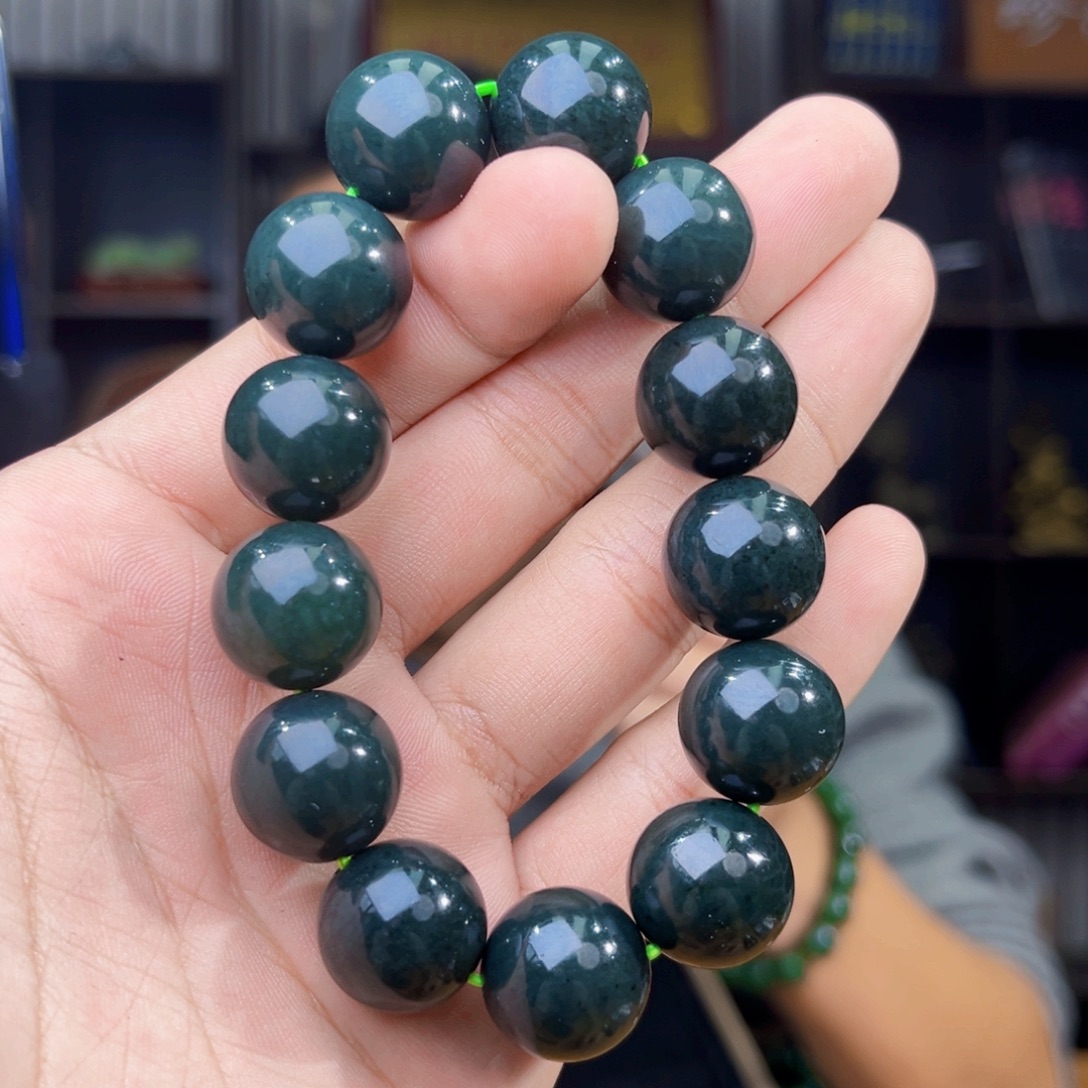 和田玉未镶嵌手串天然和田玉新疆塔县后八矿沙枣青卡16