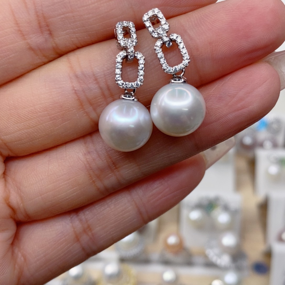 淡水珍珠耳饰银S925镶嵌婷**乖
