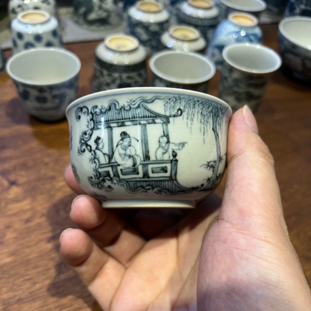 特价处理【全品】脚踩泥仿明空白期携琴访友炉式杯 满容120ml