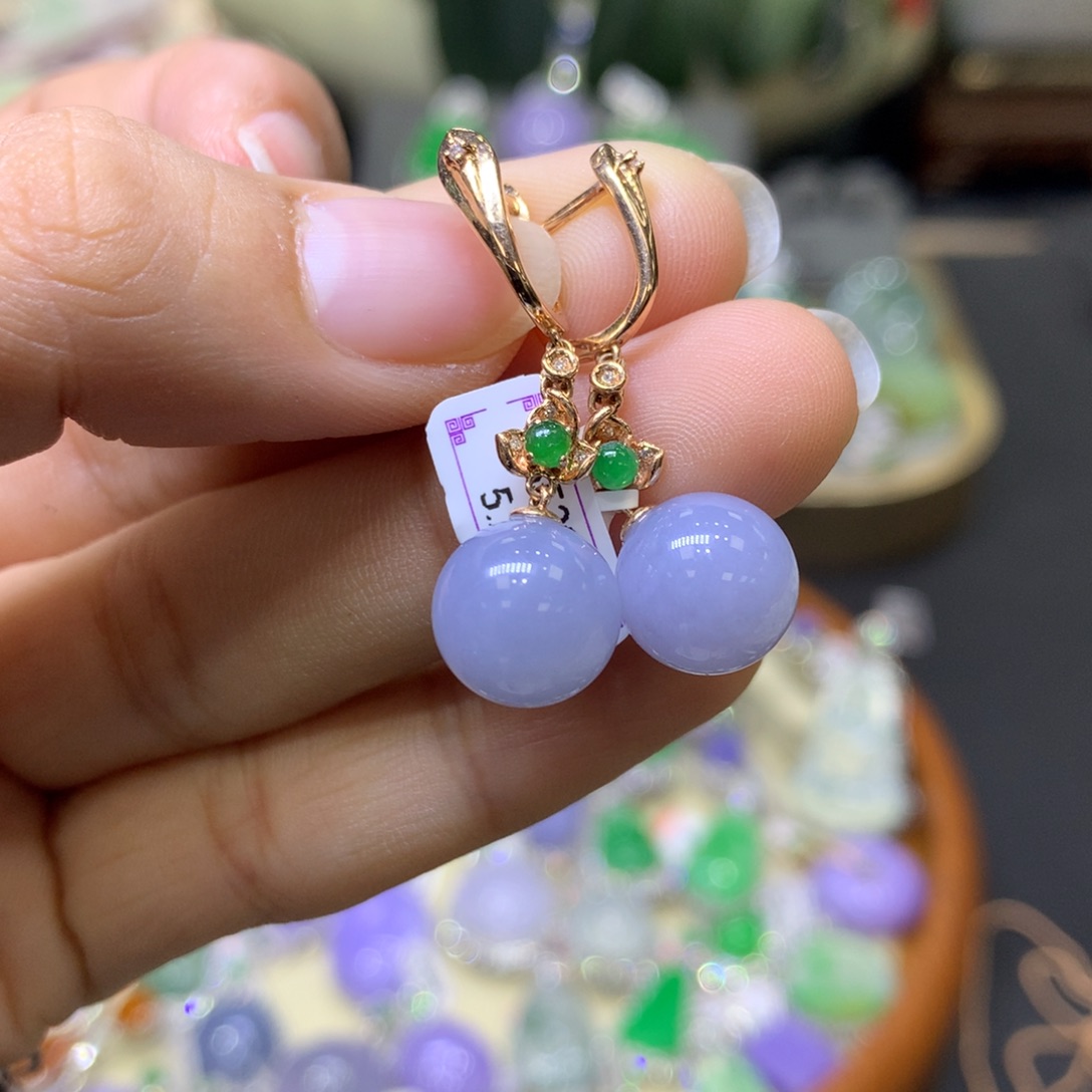 翡翠18K金镶嵌颈饰翡翠吊坠项链