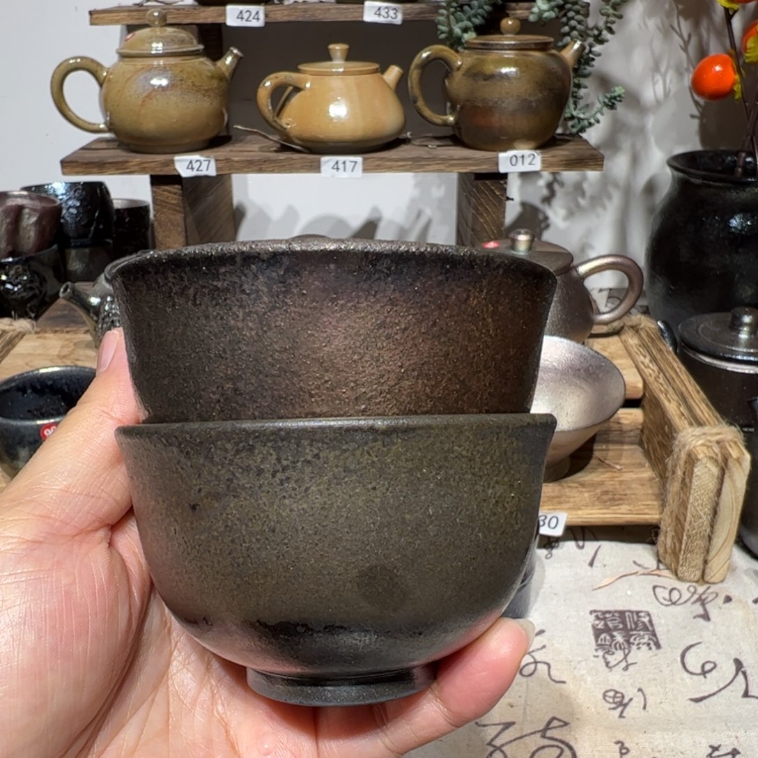 壶建水紫陶紫泥柴烧杯