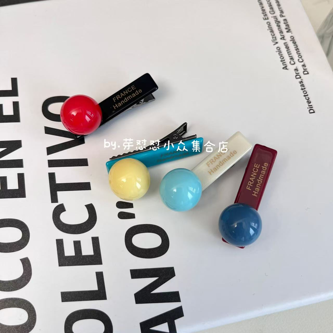 芽怼怼韩国彩色球球压夹 06024