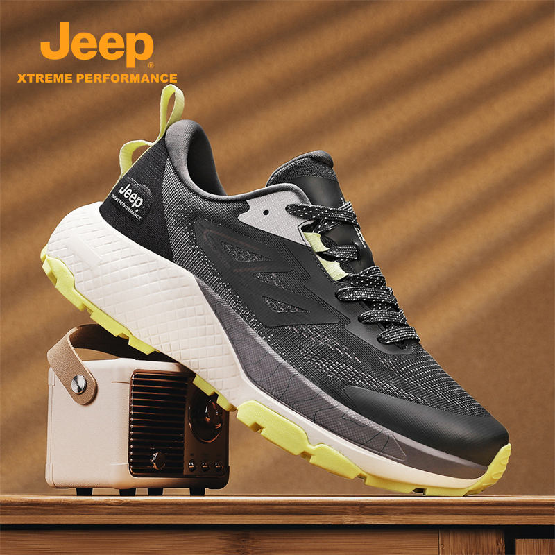 jeep秋季新新款男士百搭网面时尚休闲鞋复古跑鞋户外防滑耐磨运动