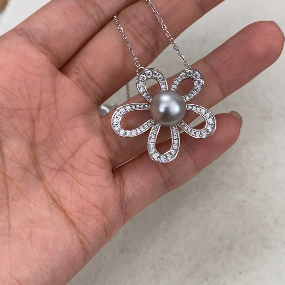 颈饰银S925镶嵌海水珍珠