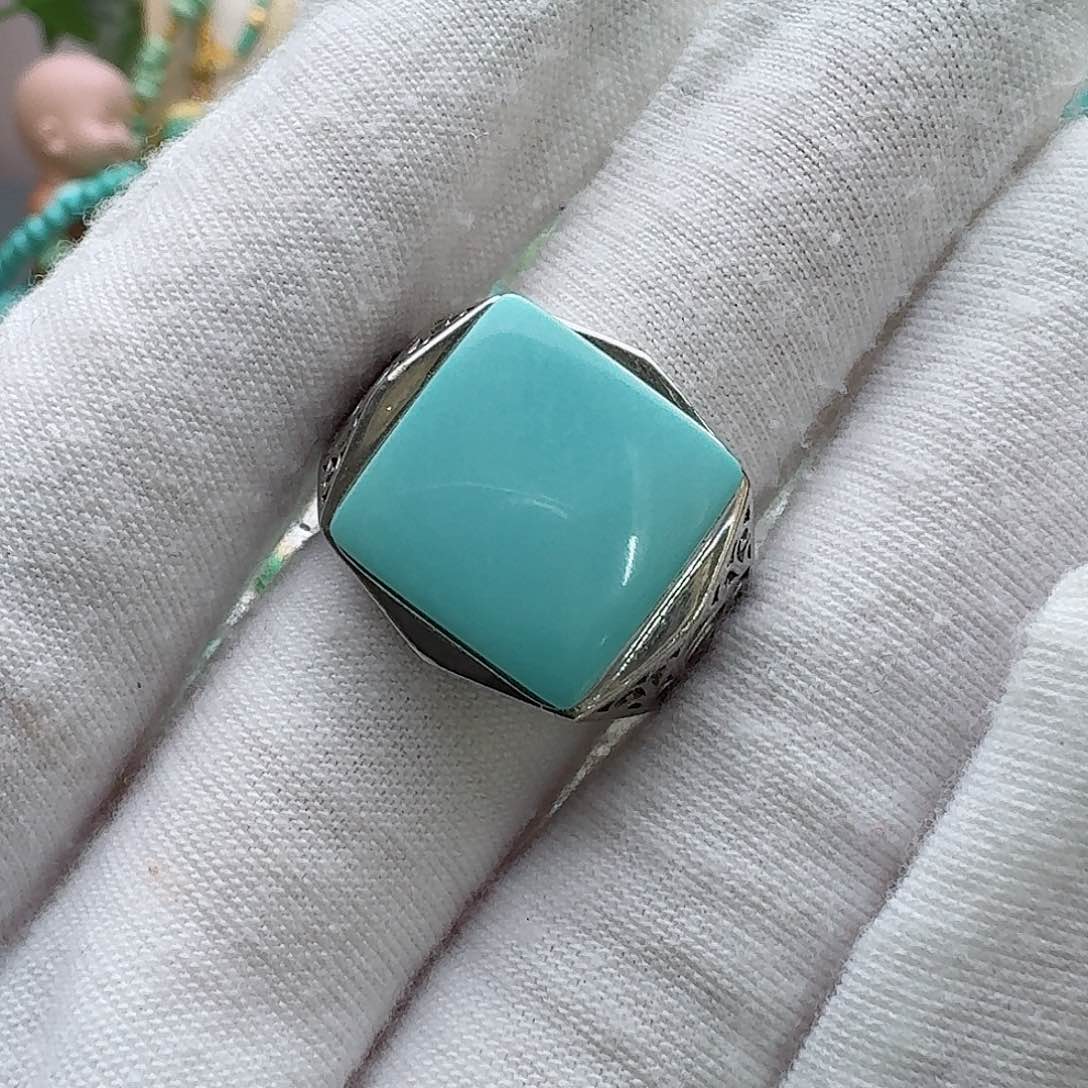 绿松石珠宝奇石银S925镶嵌