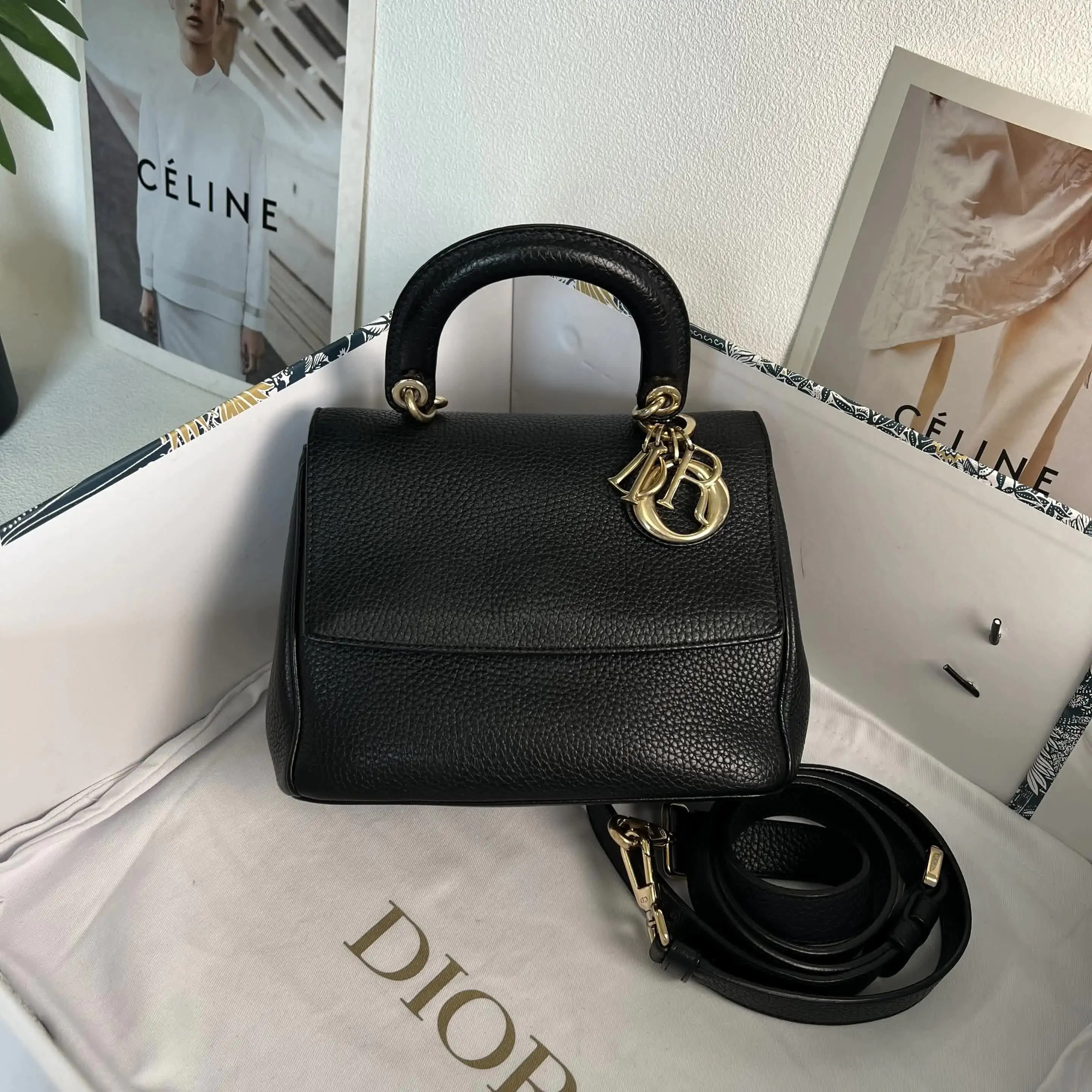99新 DIOR/迪奥 迪奥黑金bDiormini包 2076