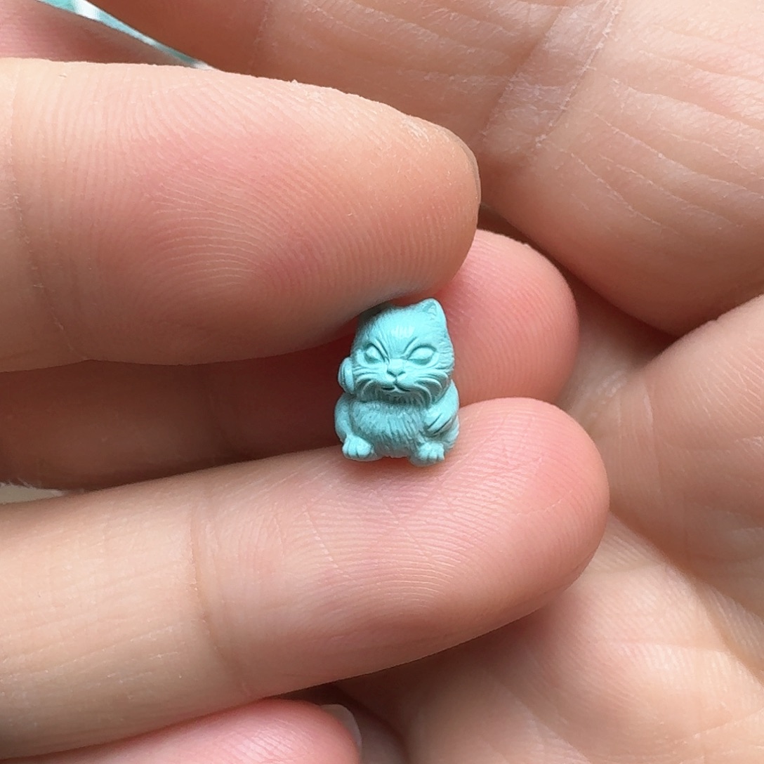 绿松石招财猫未镶嵌