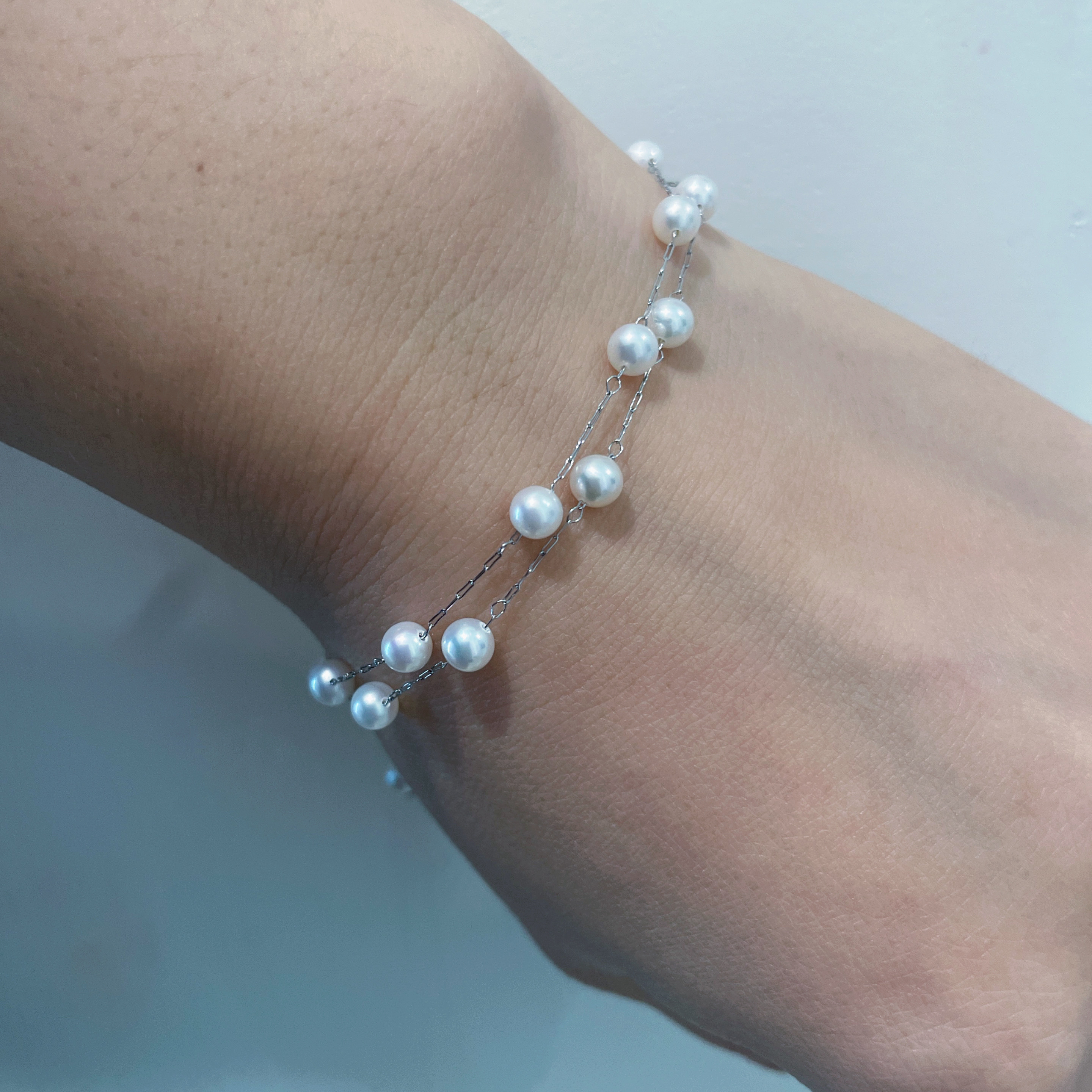 钛钢手链 4mm左右双层满天星手链