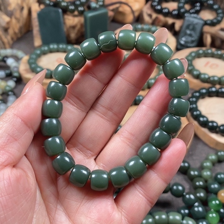 和田玉（青玉）手链未镶嵌