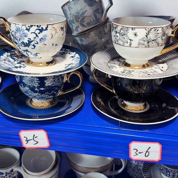 天***果搪瓷金把手微瑕款4套咖啡杯均价17.5