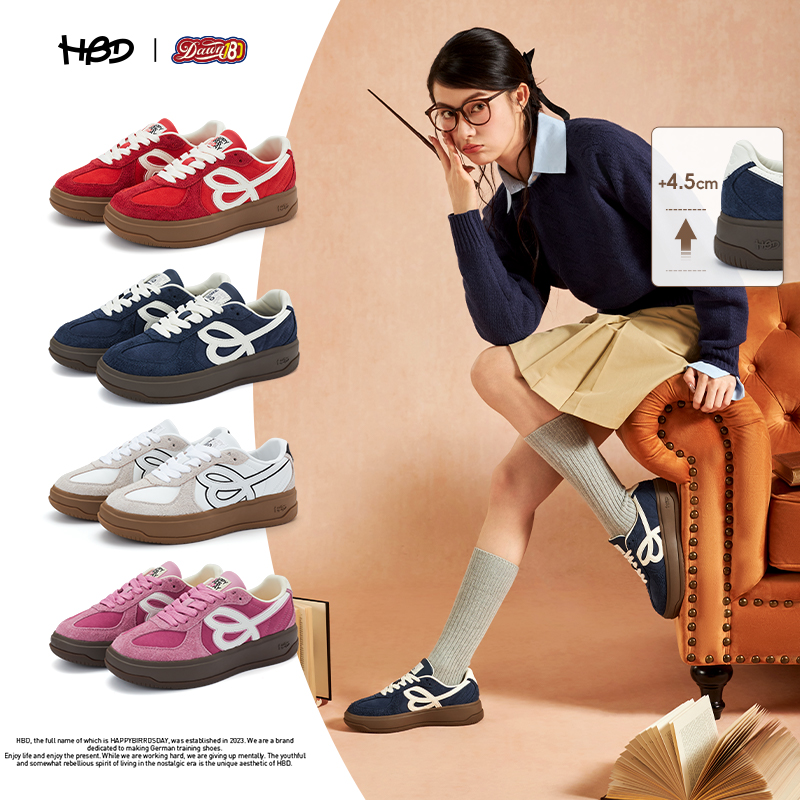 happy birds day【增高德训】秋季新款百搭情侣德训鞋复古休闲鞋