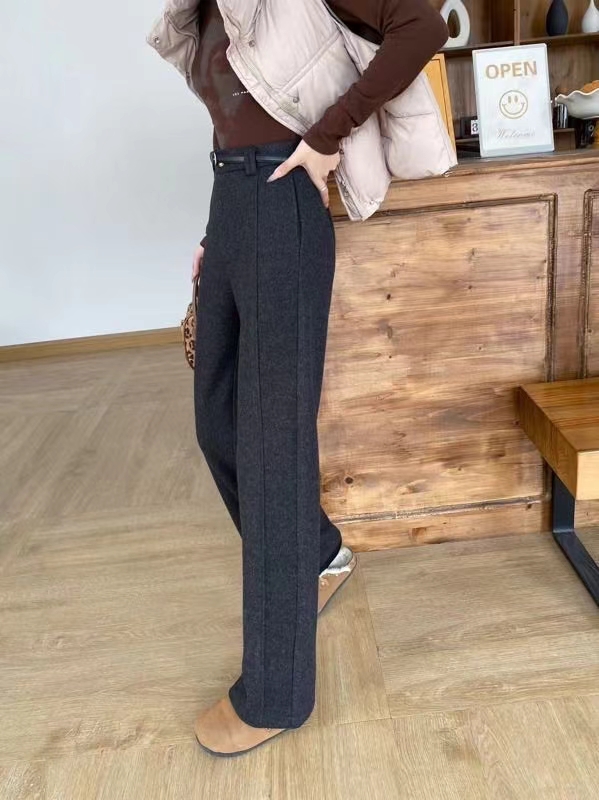 名媛衣橱家时尚毛呢窄版阔腿裤，裤长103Cm左右脚口宽26cm