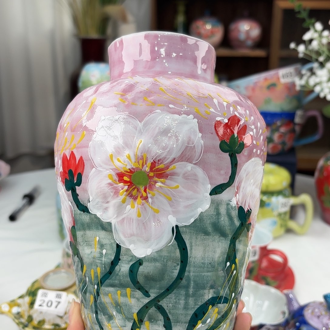 瓷片景德镇手绘高温釉下彩陶瓷茶具