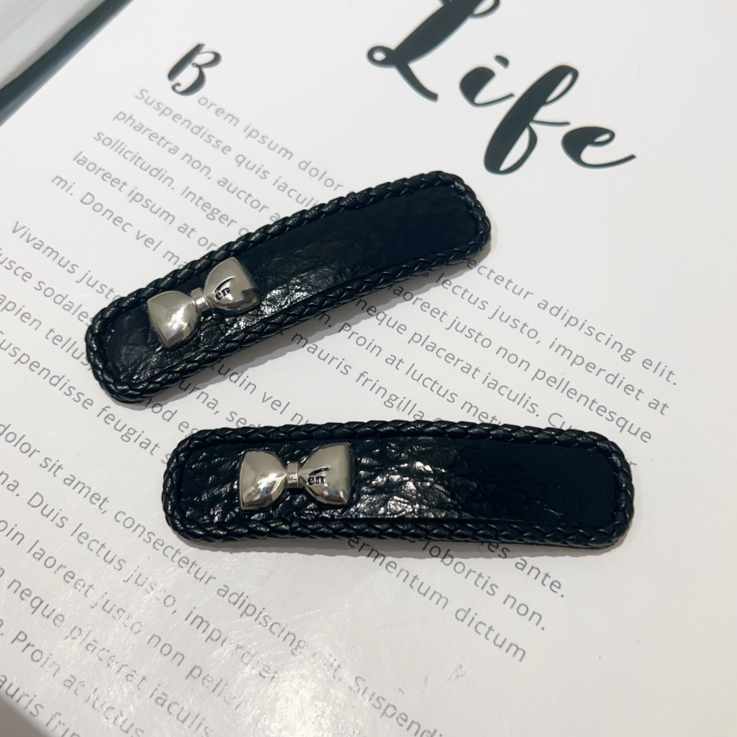 时尚质感长方拜拜夹侧边夹J862