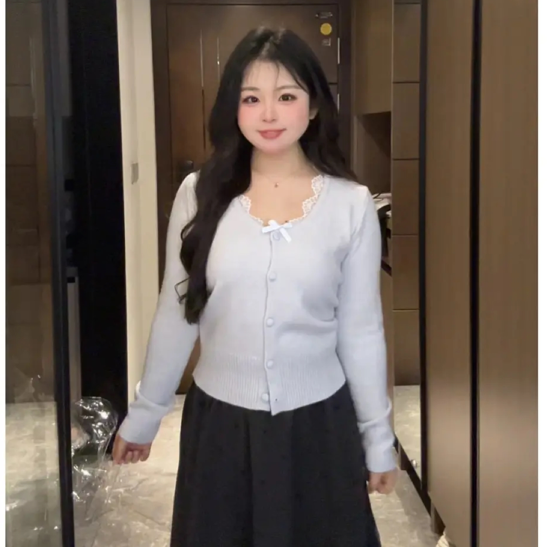 【在逃公主】早秋新款韩系甜美上洗微胖女生显瘦