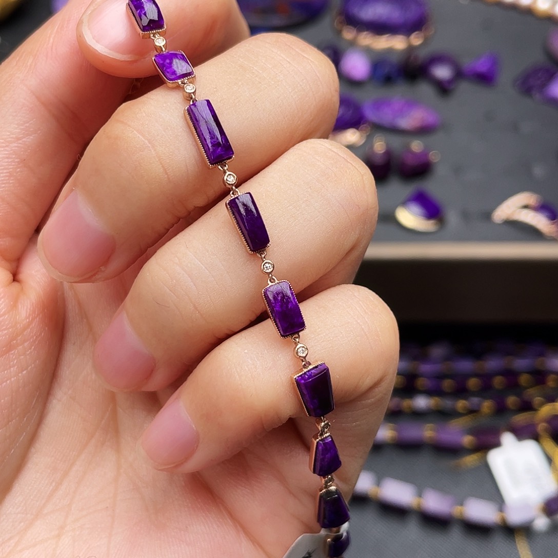 苏纪石（舒俱来）手链18K金镶嵌缘*梦