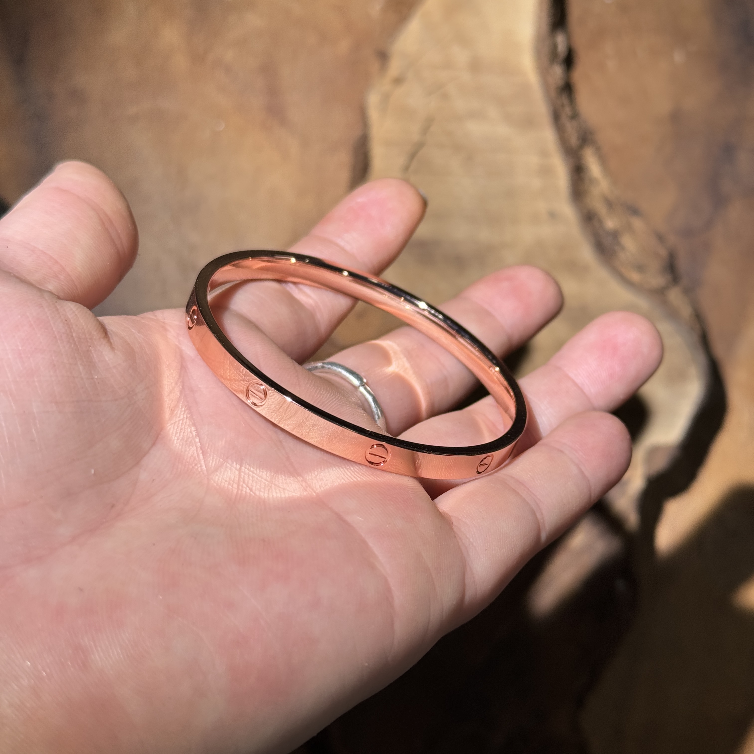 合金手镯 合金手镯 玫瑰金56 闭口卡镯K373 无礼盒