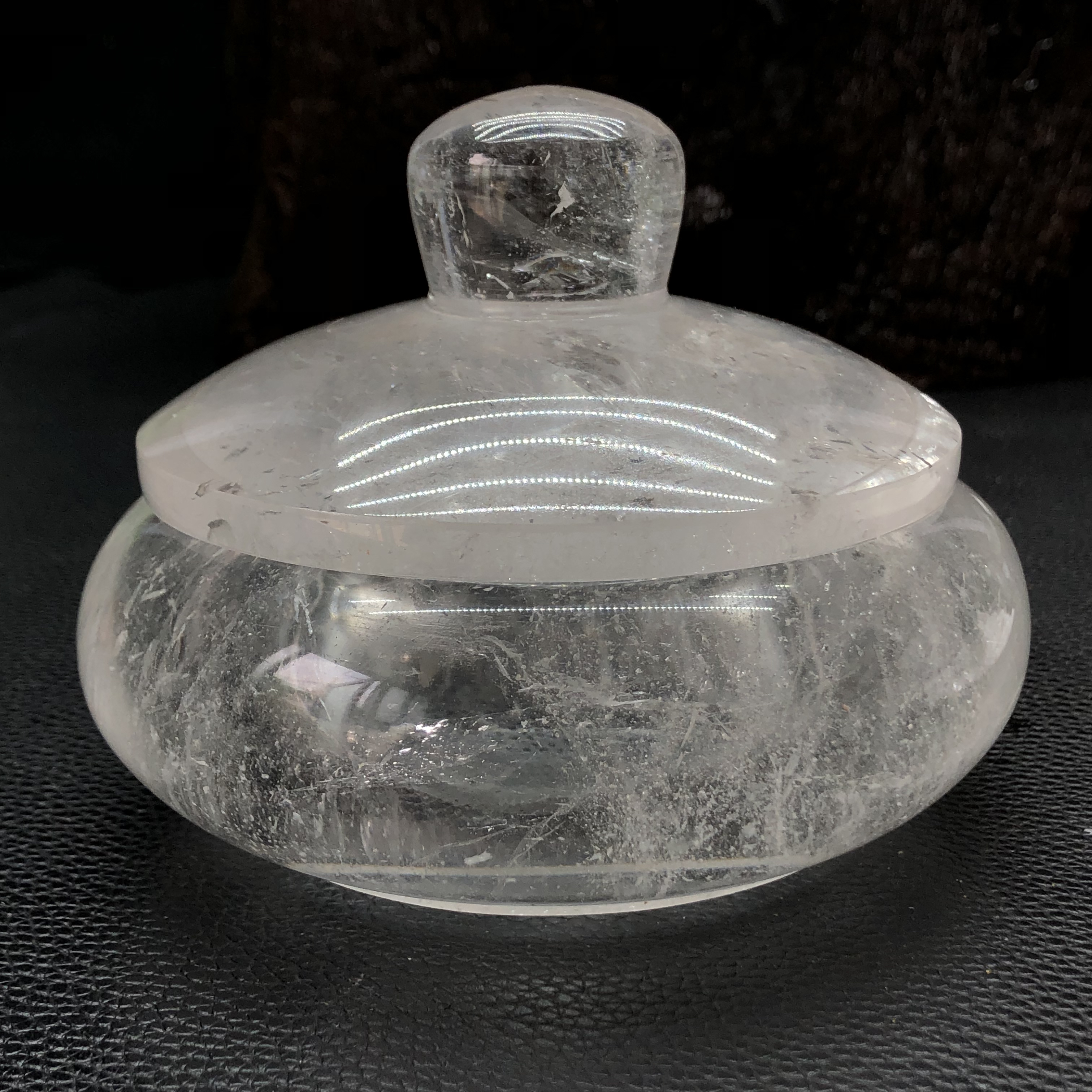 天然白水晶罐子带盖白水晶手链净化消磁一物一图居家办公室装饰品