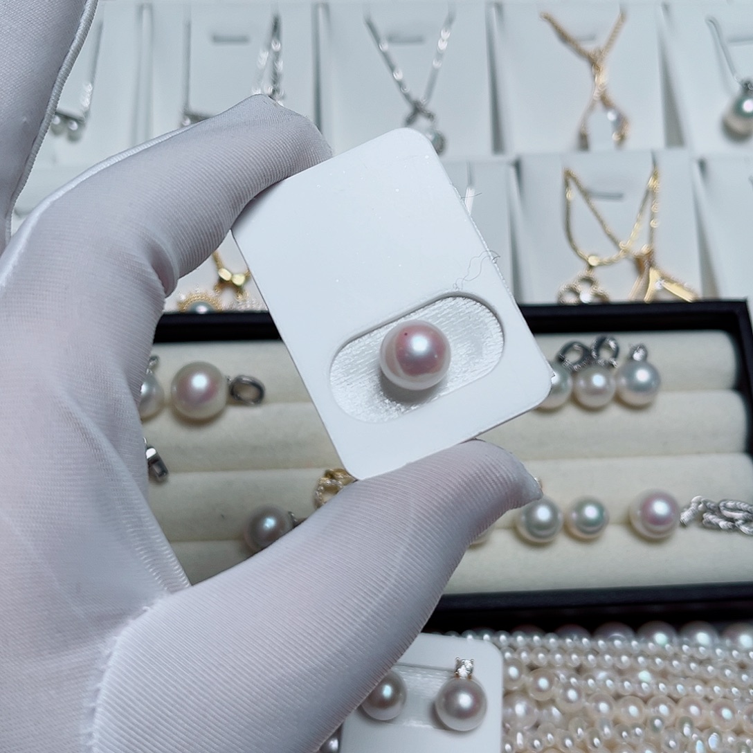 银S925镶嵌耳饰淡水珍珠