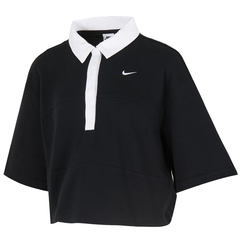 NIKE耐克【龙】Sportswear女子 Oversize风短袖翻领上衣IB2154-010