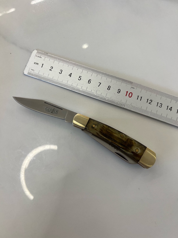 外贸库存 2003年戈博羊角无锁折叠家用水果刀