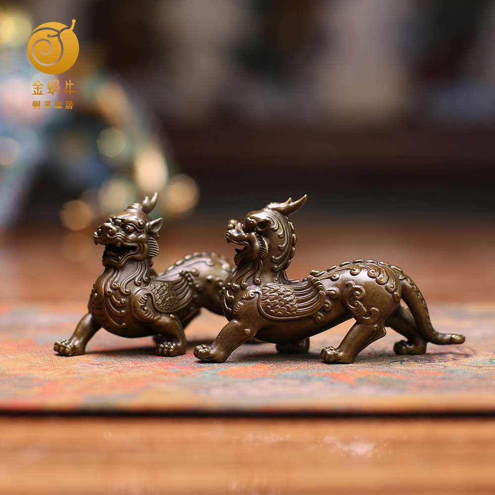 铜灵10#天禄貔貅独角兽黄铜铜器居家房摆件礼品铜工艺品