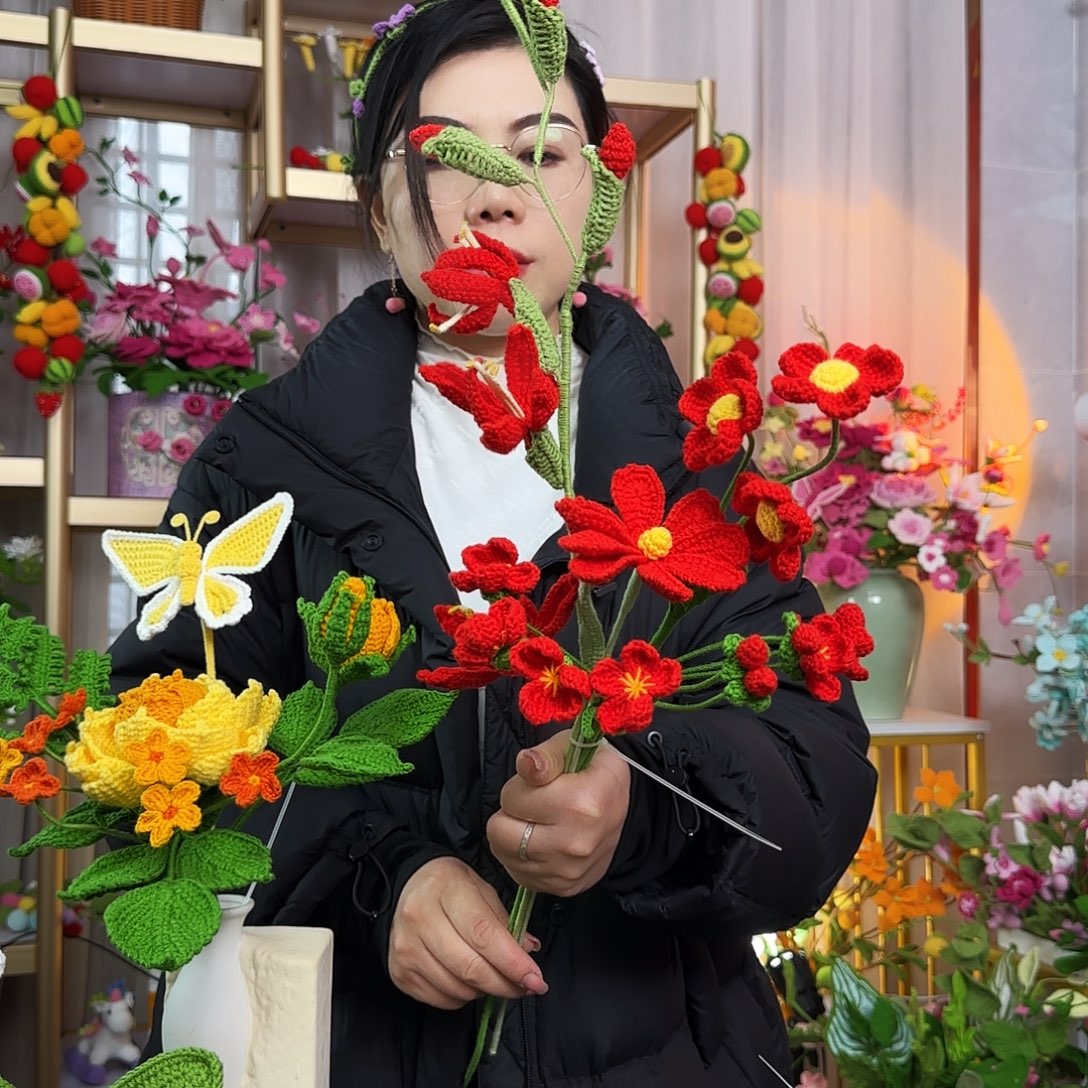 手工钩织设计花束