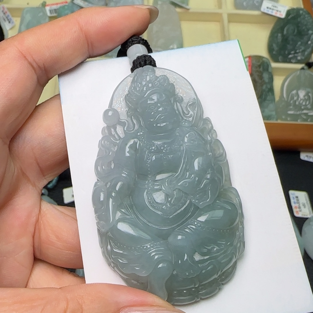 黄***深翡翠未镶嵌颈饰  