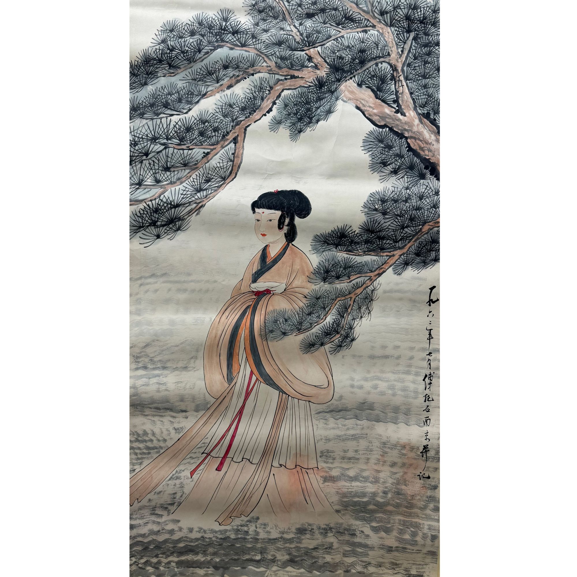 《仕女图 》镜心-92X176cm- NJ2-123-古董艺术品
